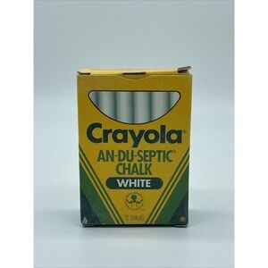 Vintage 1988 AN-DU-SEPTIC Crayola Low Dust CHALK #1400, 12 Pieces- New OLD STOCK